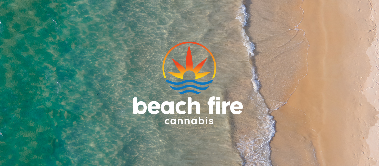 Logo on beautiful teal beach